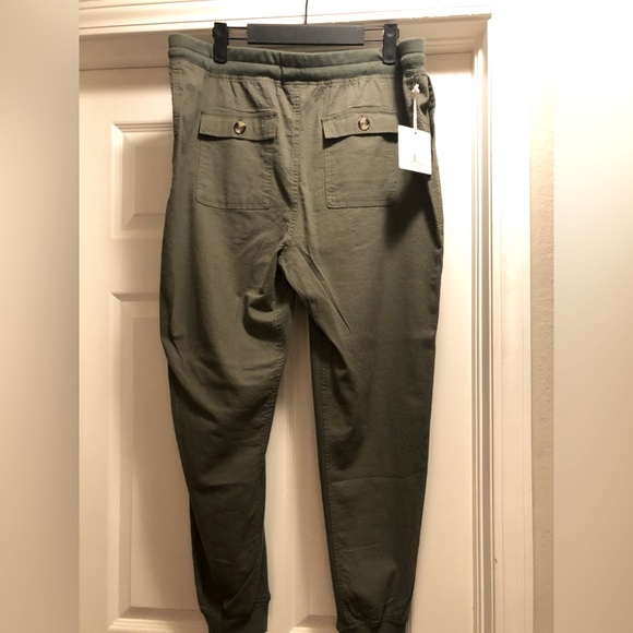 Jules & Leopold Size Large Olive green Baggy Fit Pockets elastic waste Joggers - Picture 2 of 5